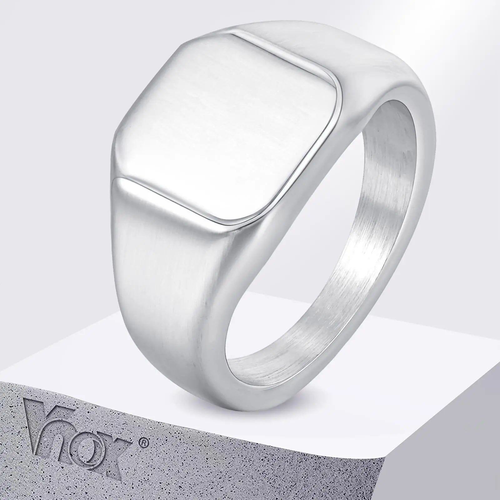 Brushed Square Signet Ring