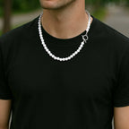 Pearl Beaded OT Clasp Collar Necklace