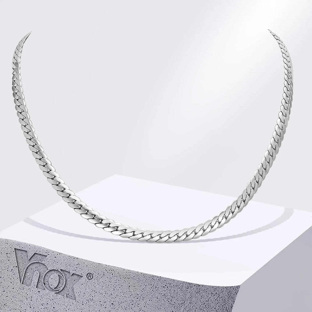 5.7mm Flat Cuban Link Chain Necklace
