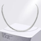 5.7mm Flat Cuban Link Chain Necklace