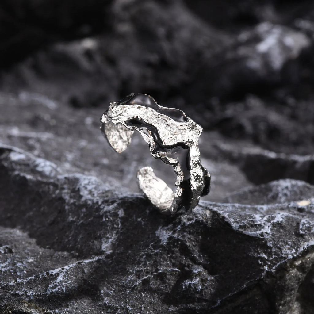 Lava Texture Open Adjustable Ring