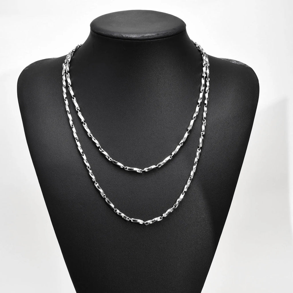 Mobius Twisted Bar Link Chain Necklace