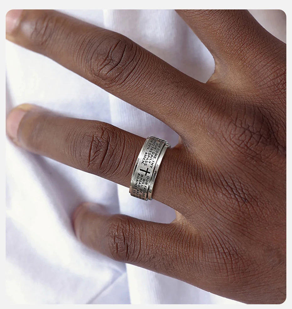 Spinner Cross Prayer Ring