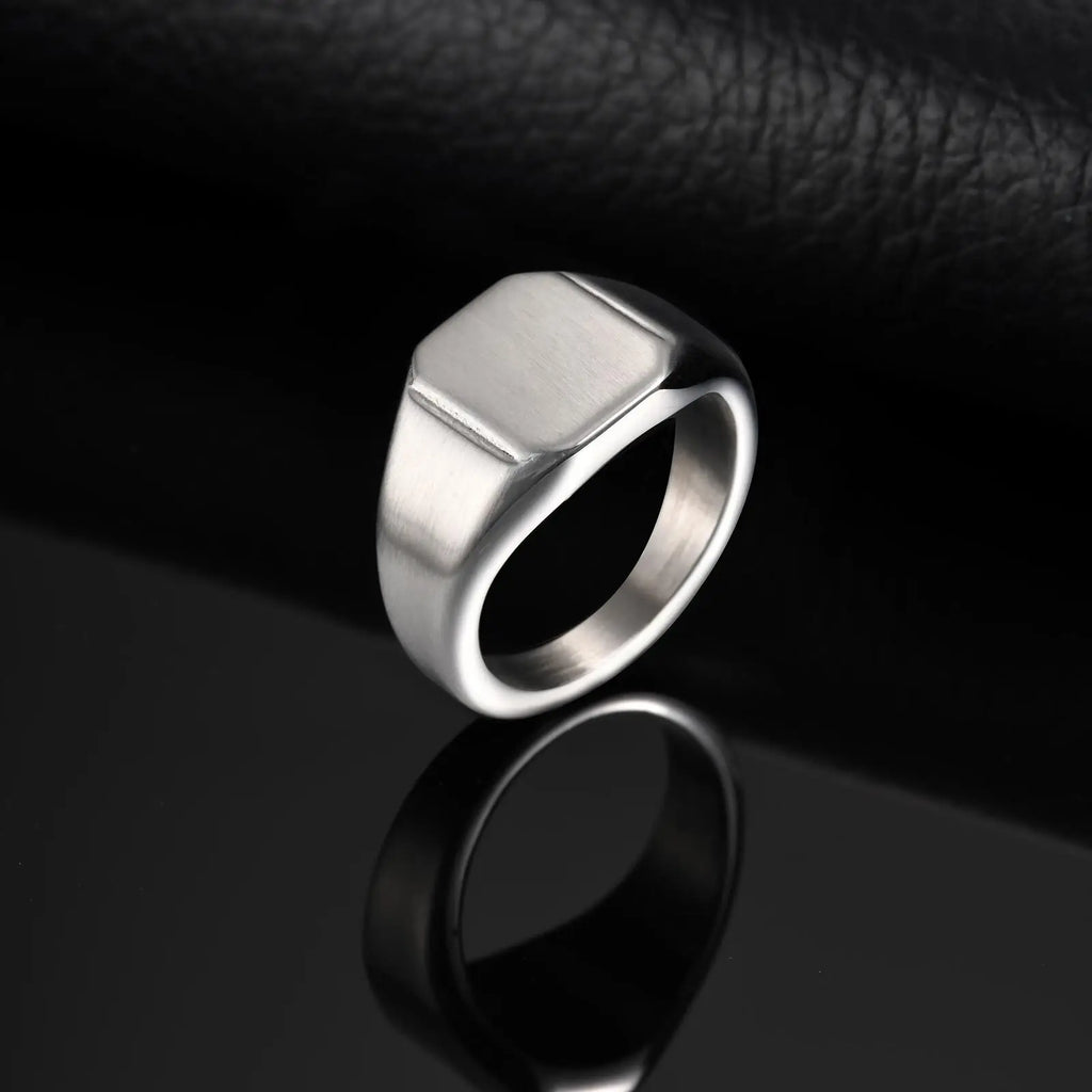 Brushed Square Signet Ring