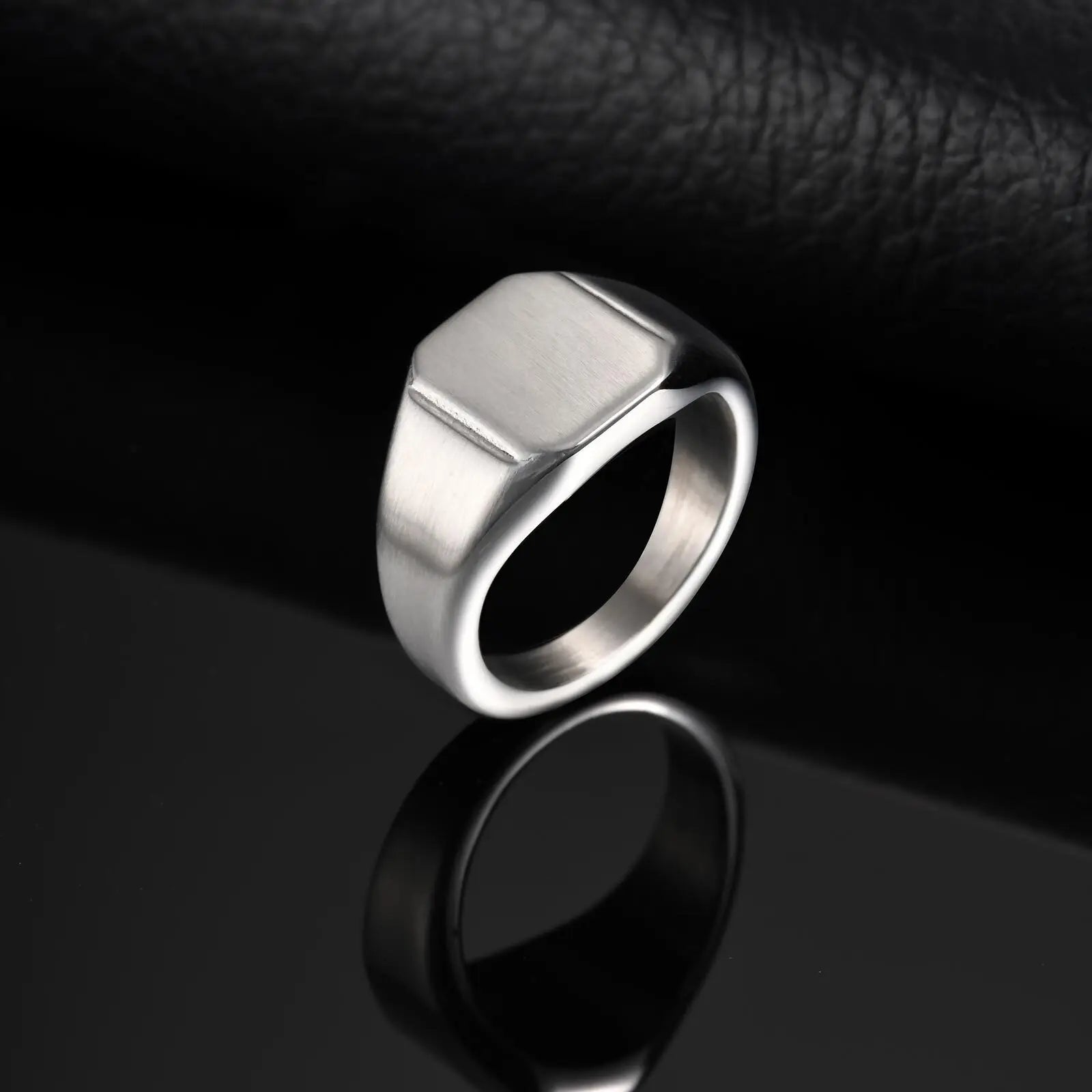 Brushed Square Signet Ring