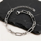 Rectangle Links Curb Chain Bracelet