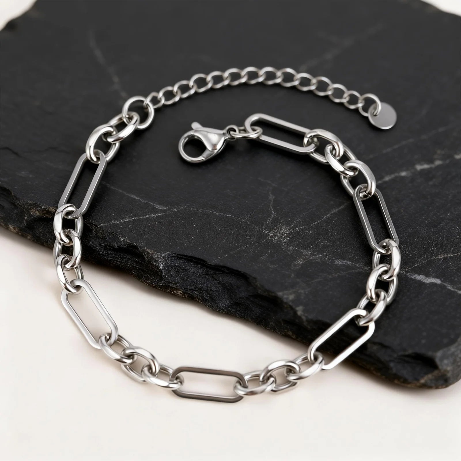 Rectangle Links Curb Chain Bracelet