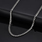Retro Oxidised Cuban Link Chain Necklace
