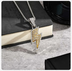 Lightning CZ Pendant Box Chain Necklace