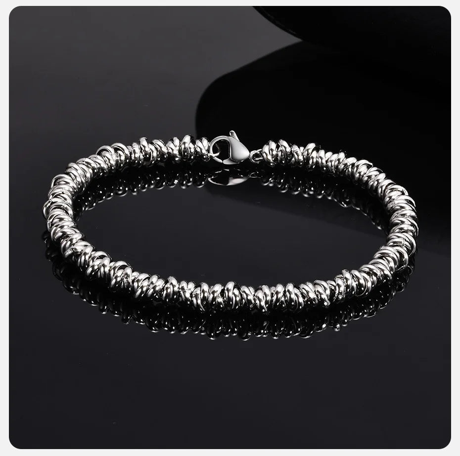 Twisted Steel Chain Bracelet