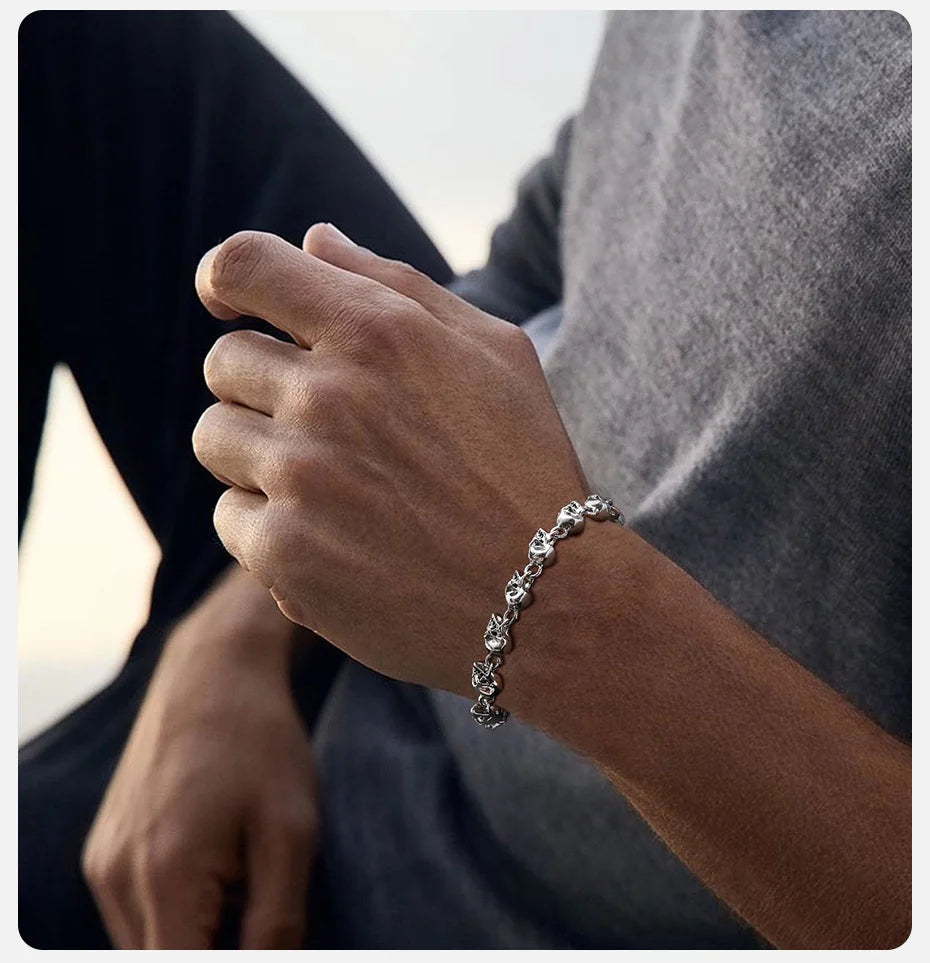 Full Skull Link Chain Bracelet