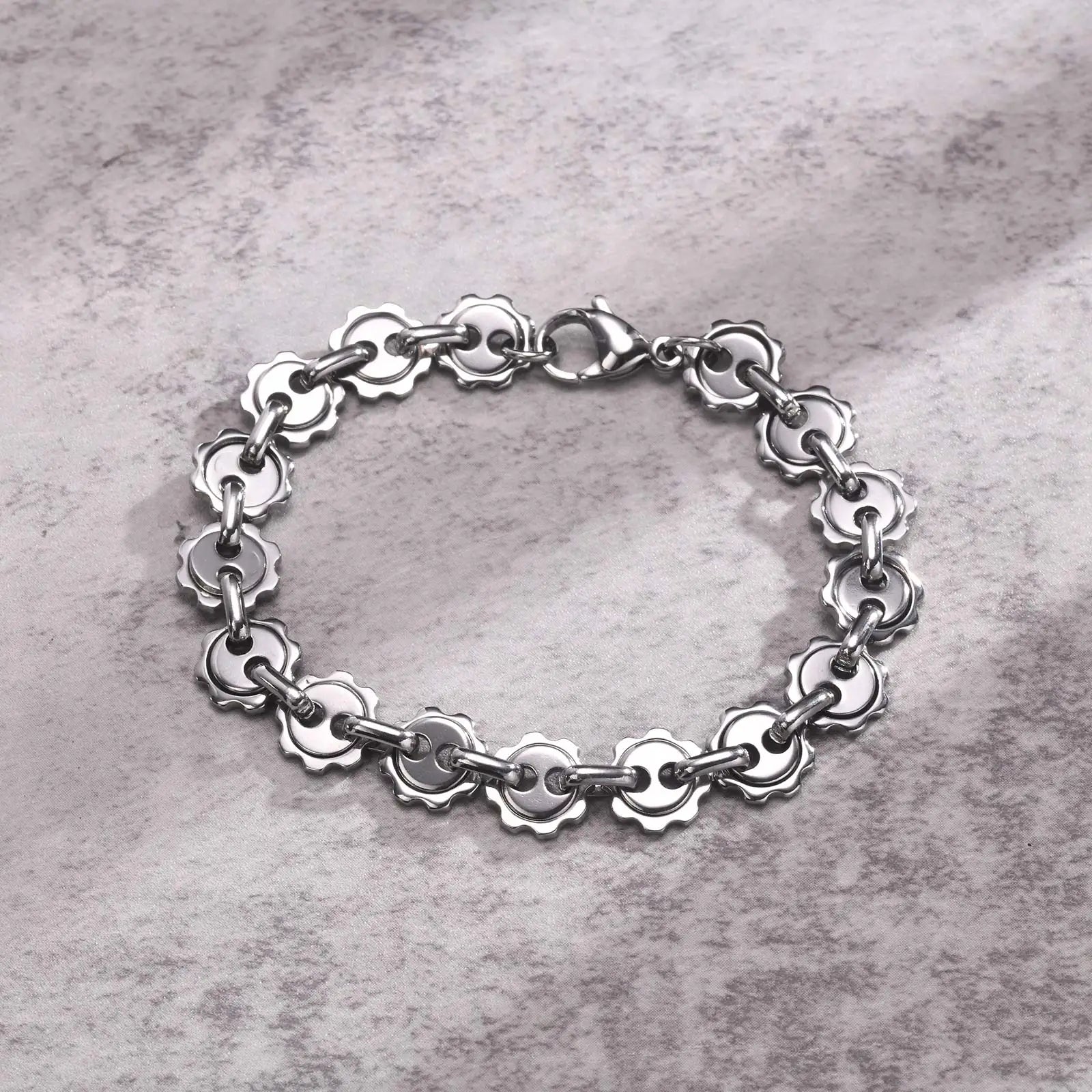 Gear Round Link Chain Bracelet