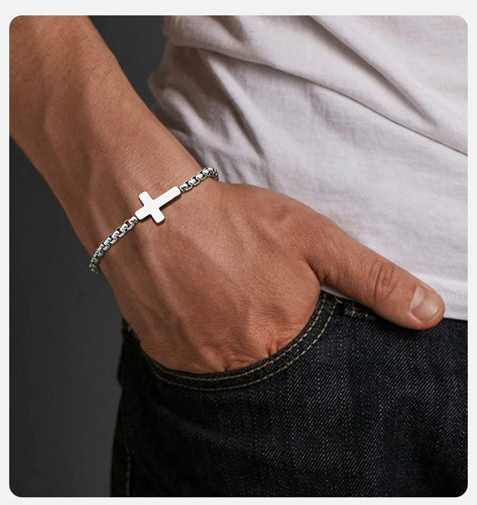 Cross Box Chain Bracelet
