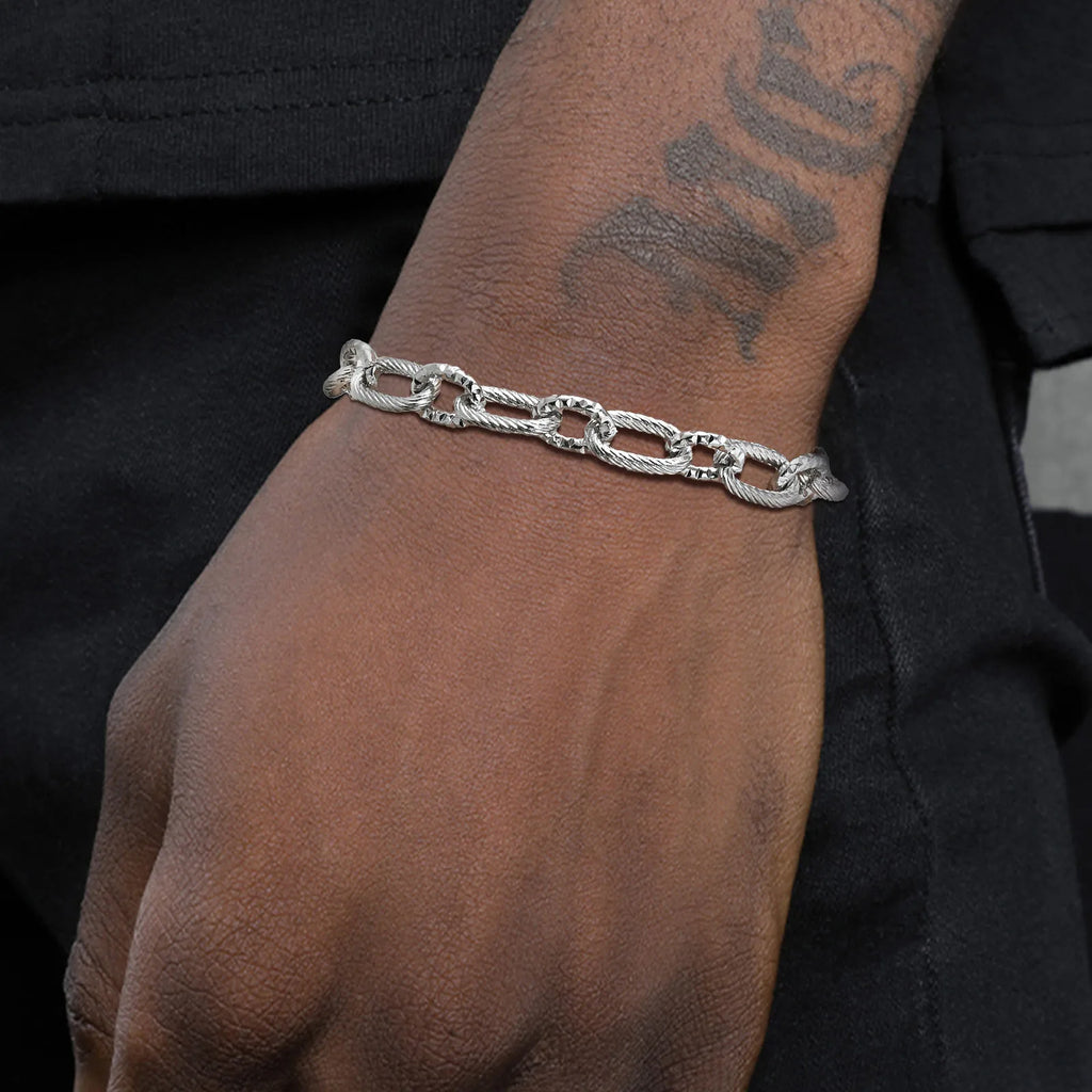 Handcrafted Steel Link Chain Bracelet