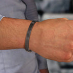 Oxidised Open Cuff Bangle Bracelet