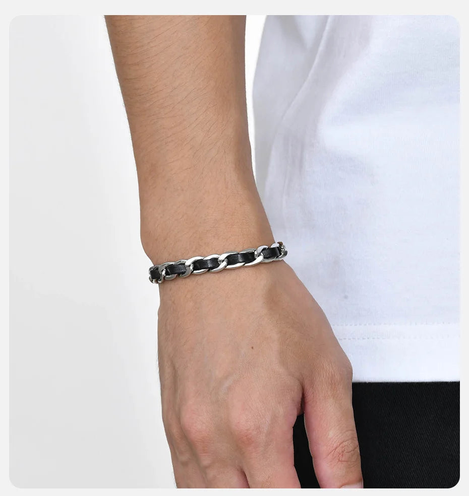 Black Cuban Link Chain Bracelet