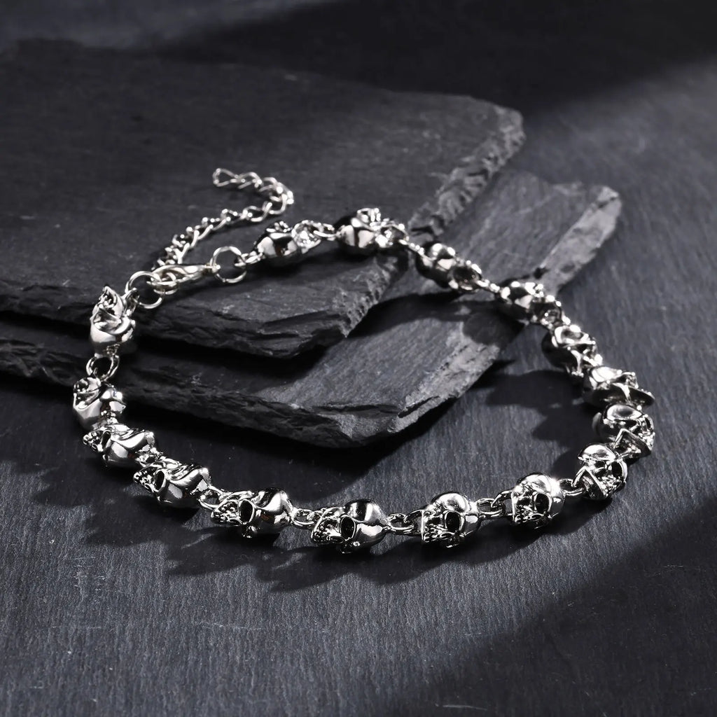 Full Skull Link Chain Bracelet