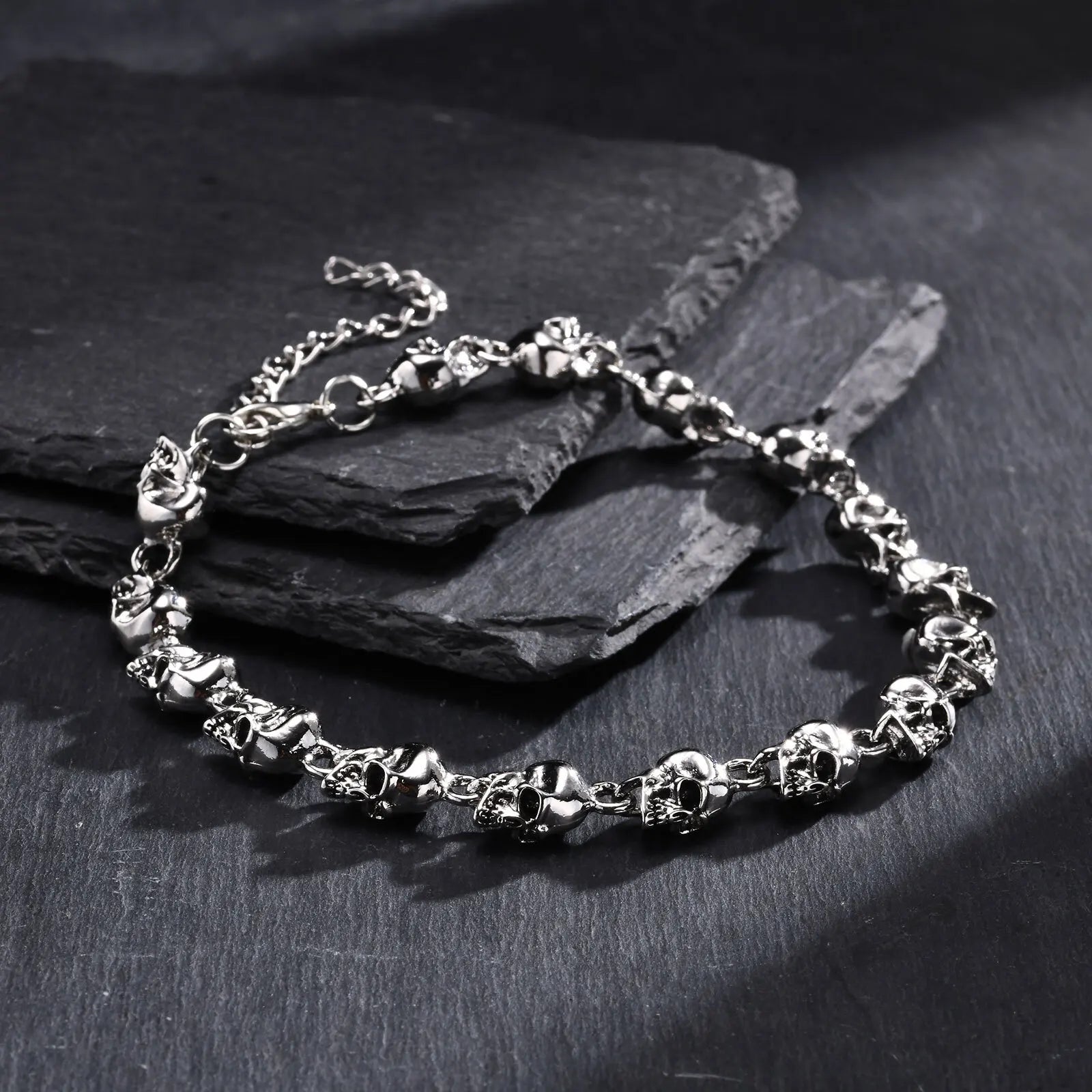 Full Skull Link Chain Bracelet