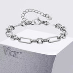 Rectangle Links Curb Chain Bracelet
