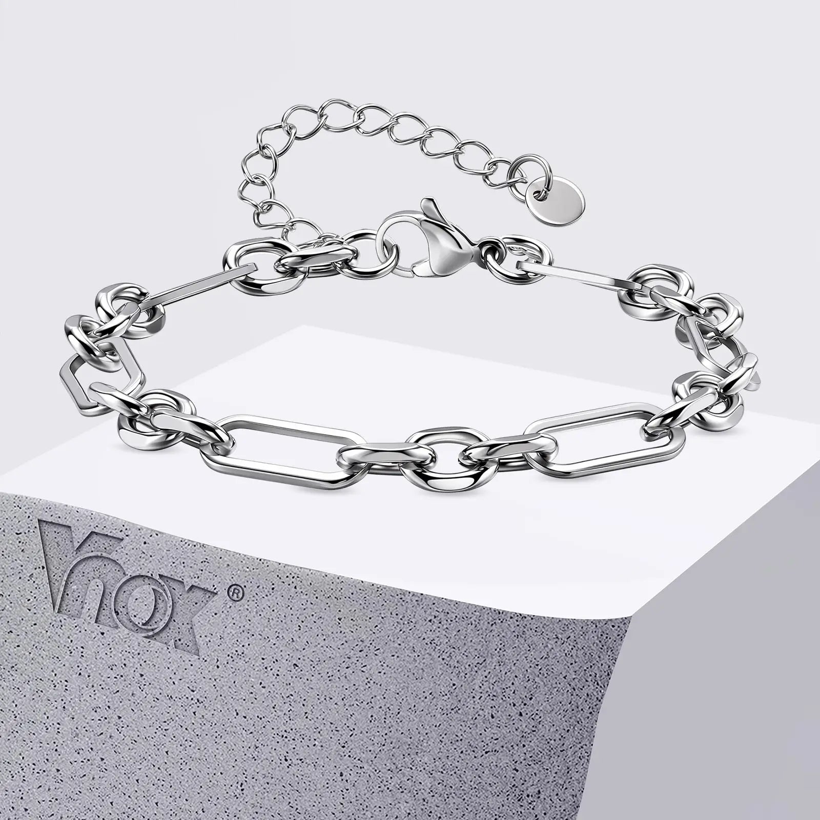 Rectangle Links Curb Chain Bracelet