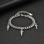 Cuban Link Bracelet with Cross Pendant