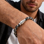 Black Rope Box Chain Magnetic Bracelet