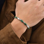 Green Natural Stone Beaded Chain Bracelet