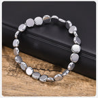 7.7mm Hematite Beaded Bracelet
