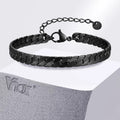 Gothic Black Flat Cuban Link Chain Bracelet