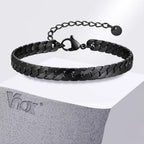 Gothic Black Flat Cuban Link Chain Bracelet