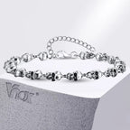 Full Skull Link Chain Bracelet