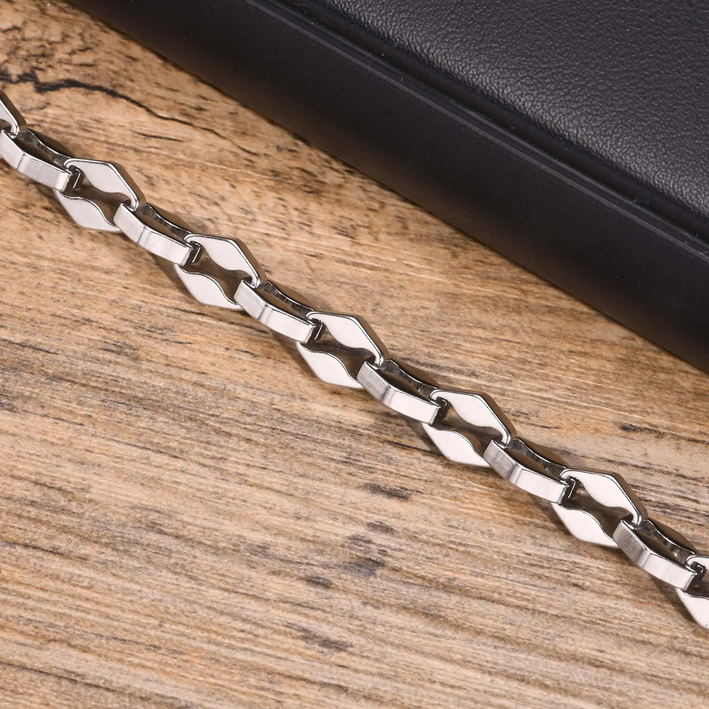Rhombus Geometric Link Chain Bracelet