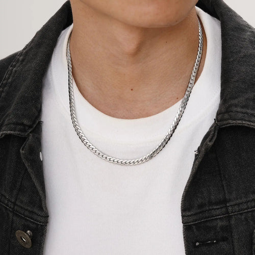 5.7mm Flat Cuban Link Chain Necklace