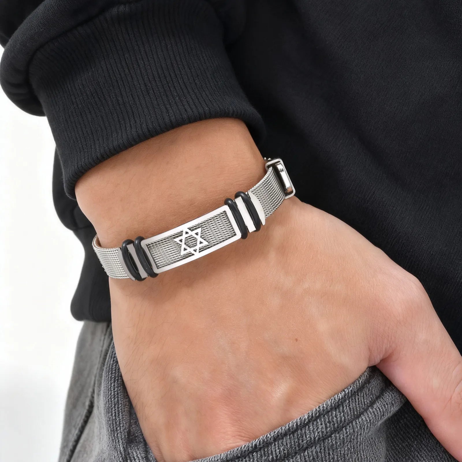 Hexagram Mesh Bangle Bracelet