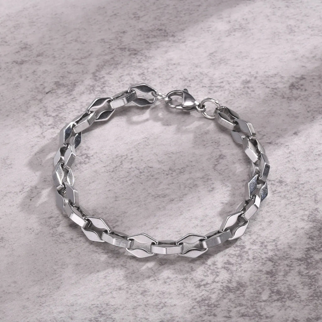 Rhombus Geometric Link Chain Bracelet