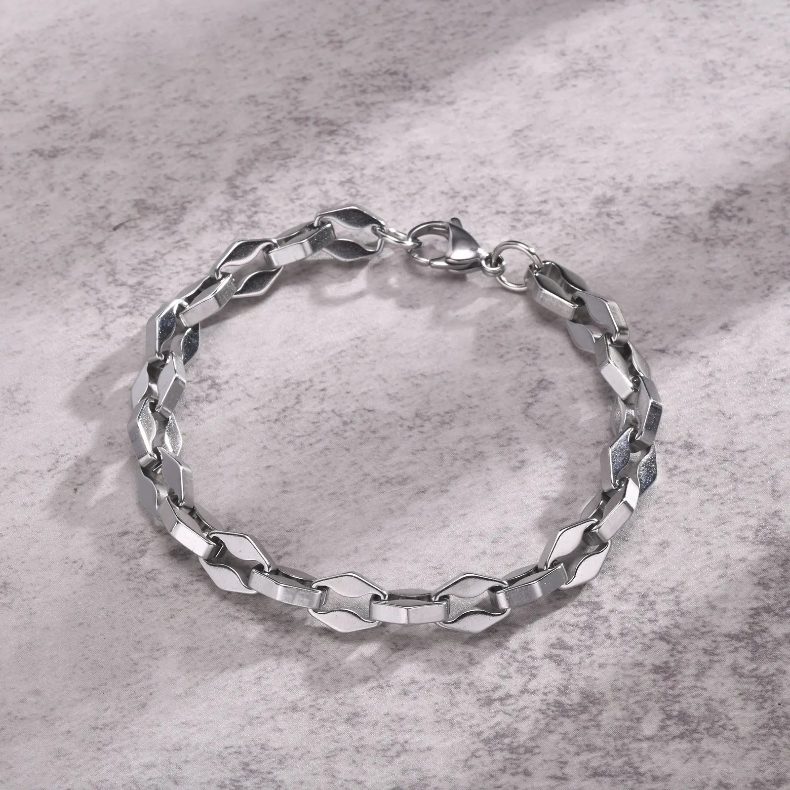 Rhombus Geometric Link Chain Bracelet