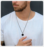 Enamel Geometric Coin Pendant Necklace