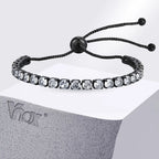 Black Zirconia Box Chain Bracelet