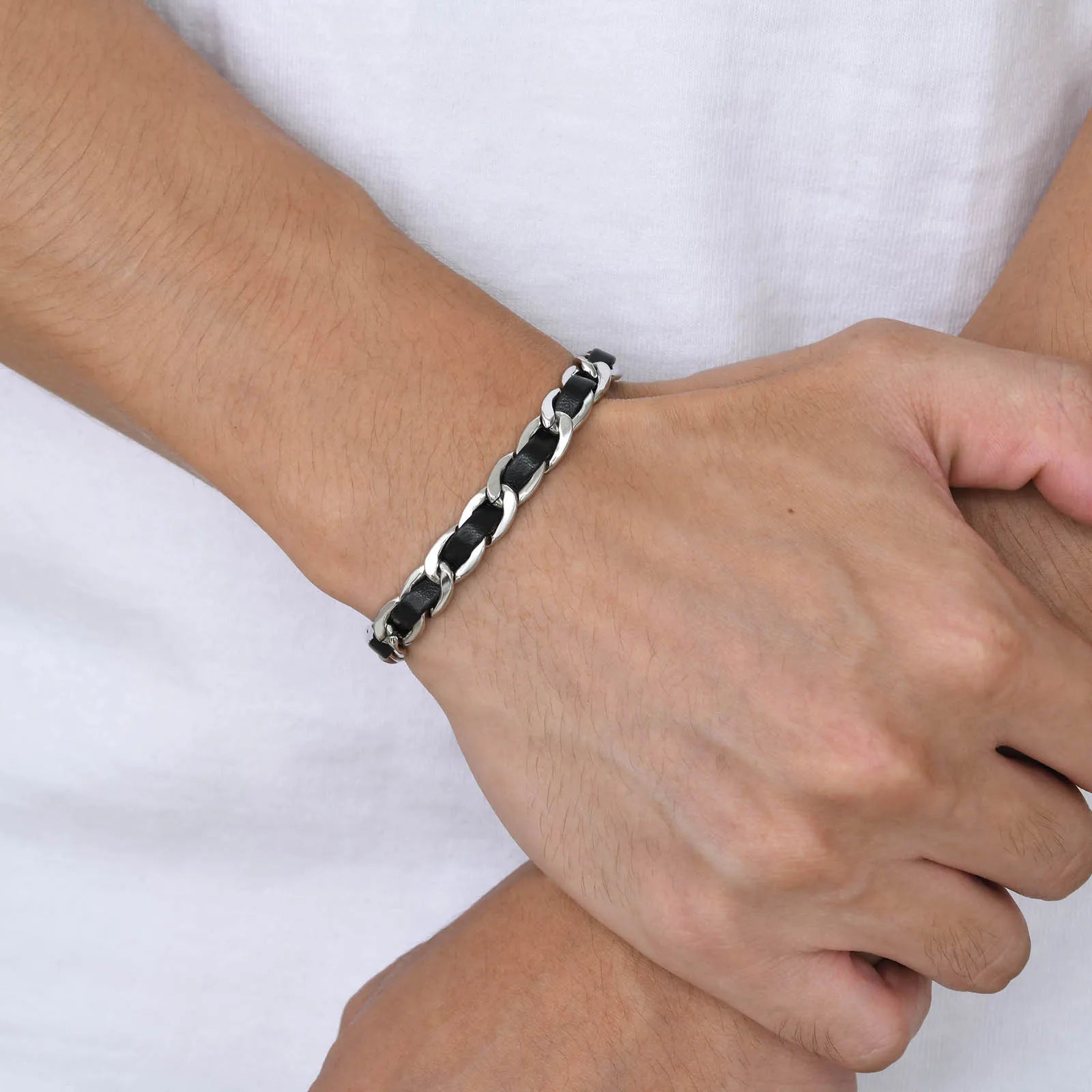 Black Cuban Link Chain Bracelet