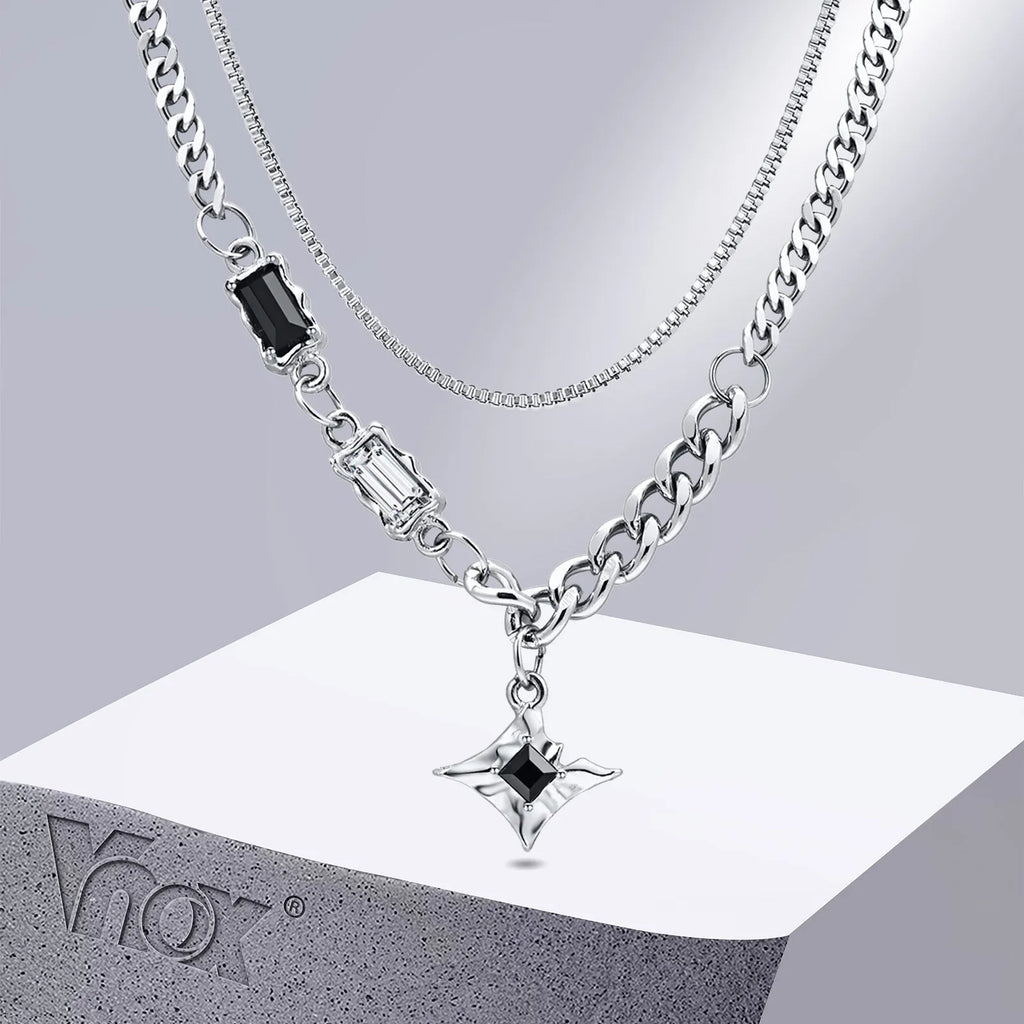 Black Star Double Chain Choker