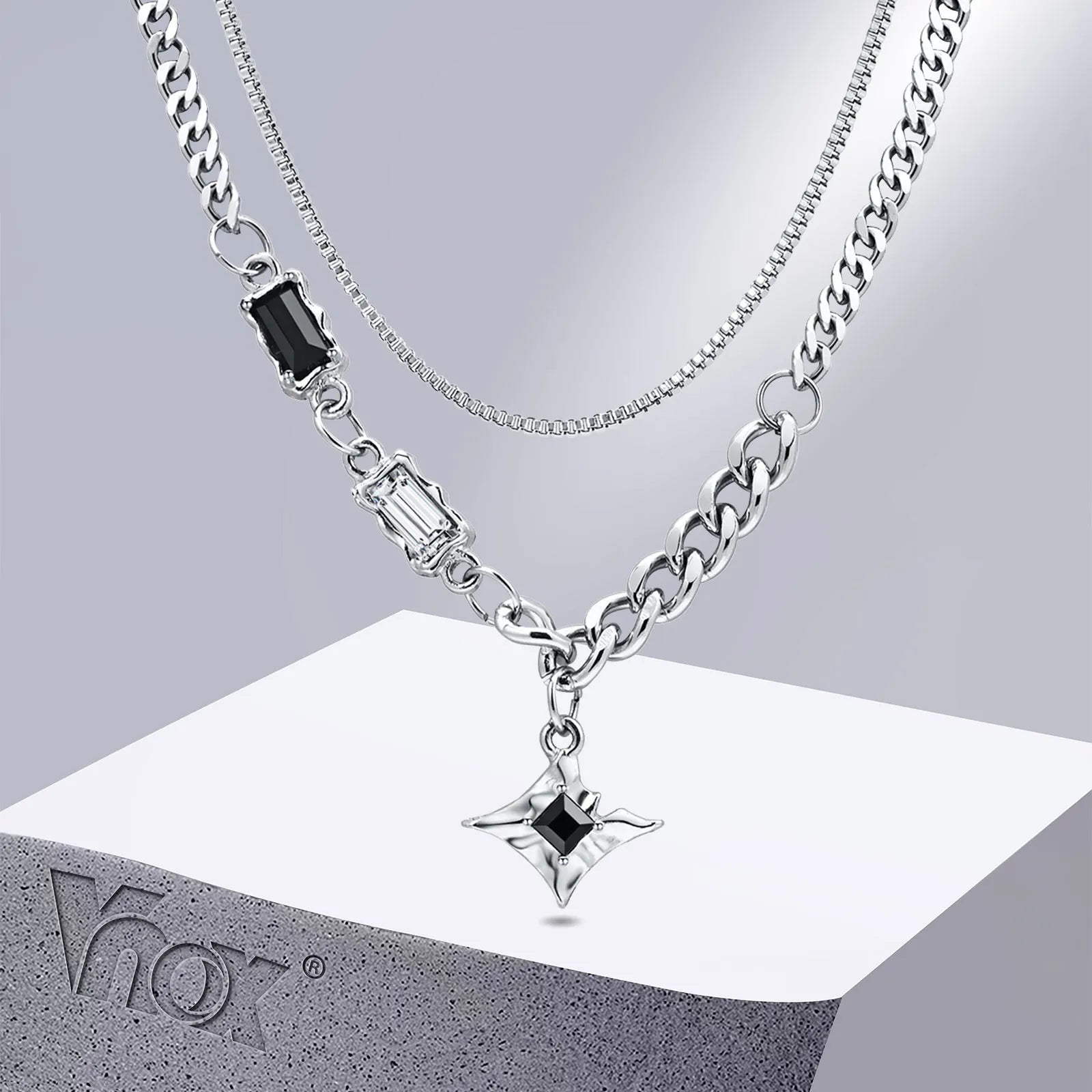 Black Star Double Chain Choker