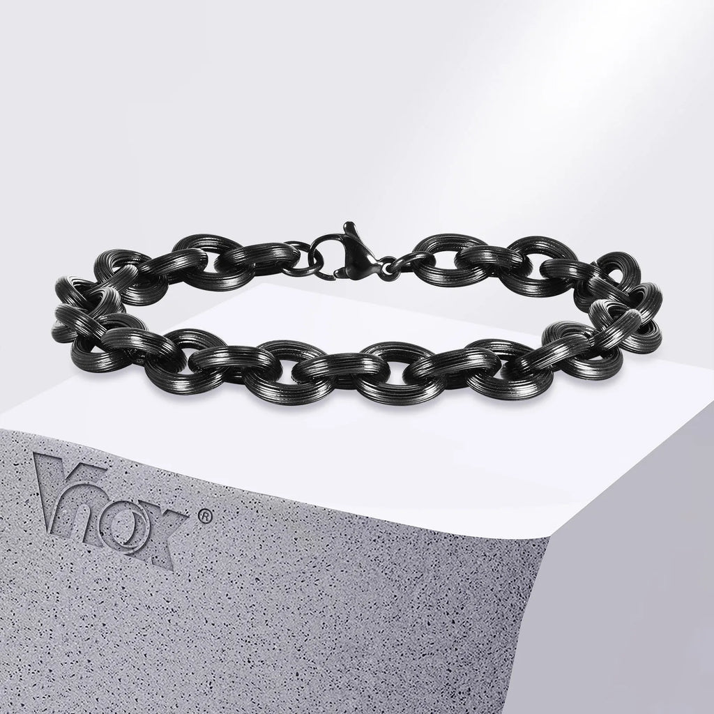 Matte Black Rolo Chain Bracelet