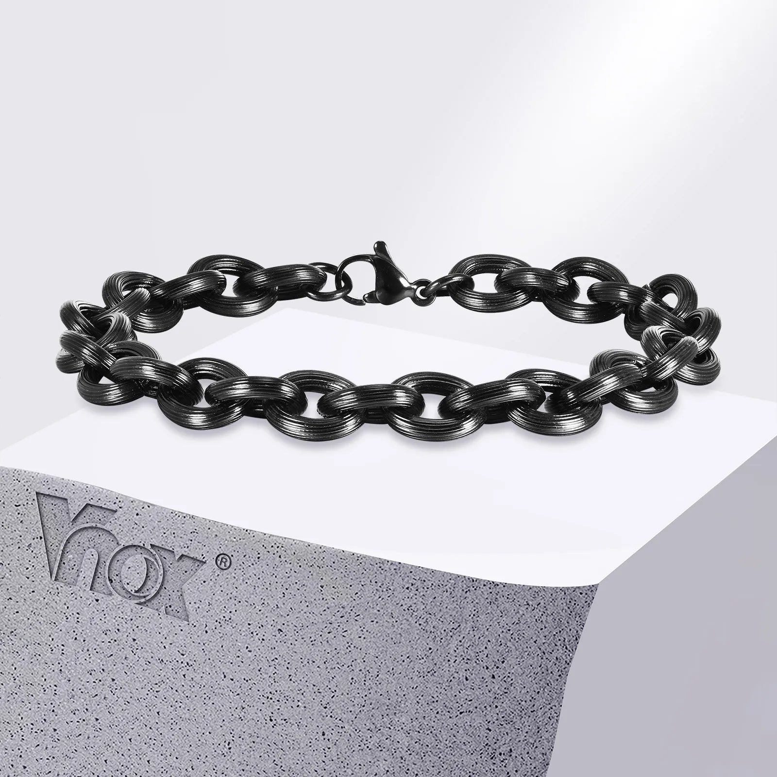 Matte Black Rolo Chain Bracelet