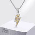 Lightning CZ Pendant Box Chain Necklace