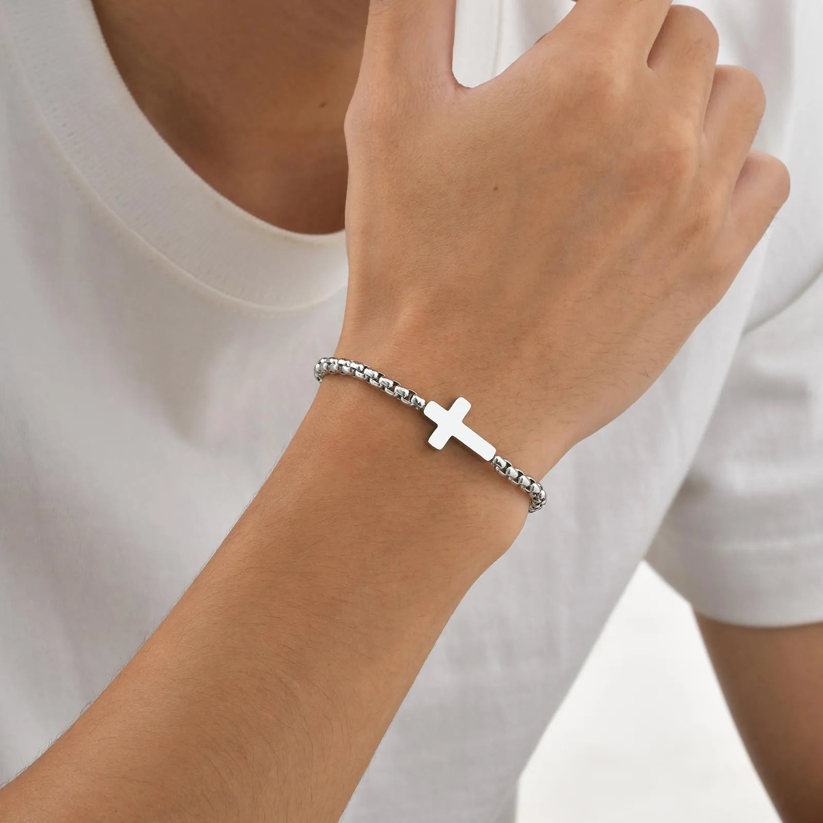 Cross Box Chain Bracelet