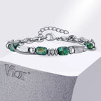 Green Natural Stone Beaded Chain Bracelet