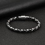 Black Rope Box Chain Magnetic Bracelet