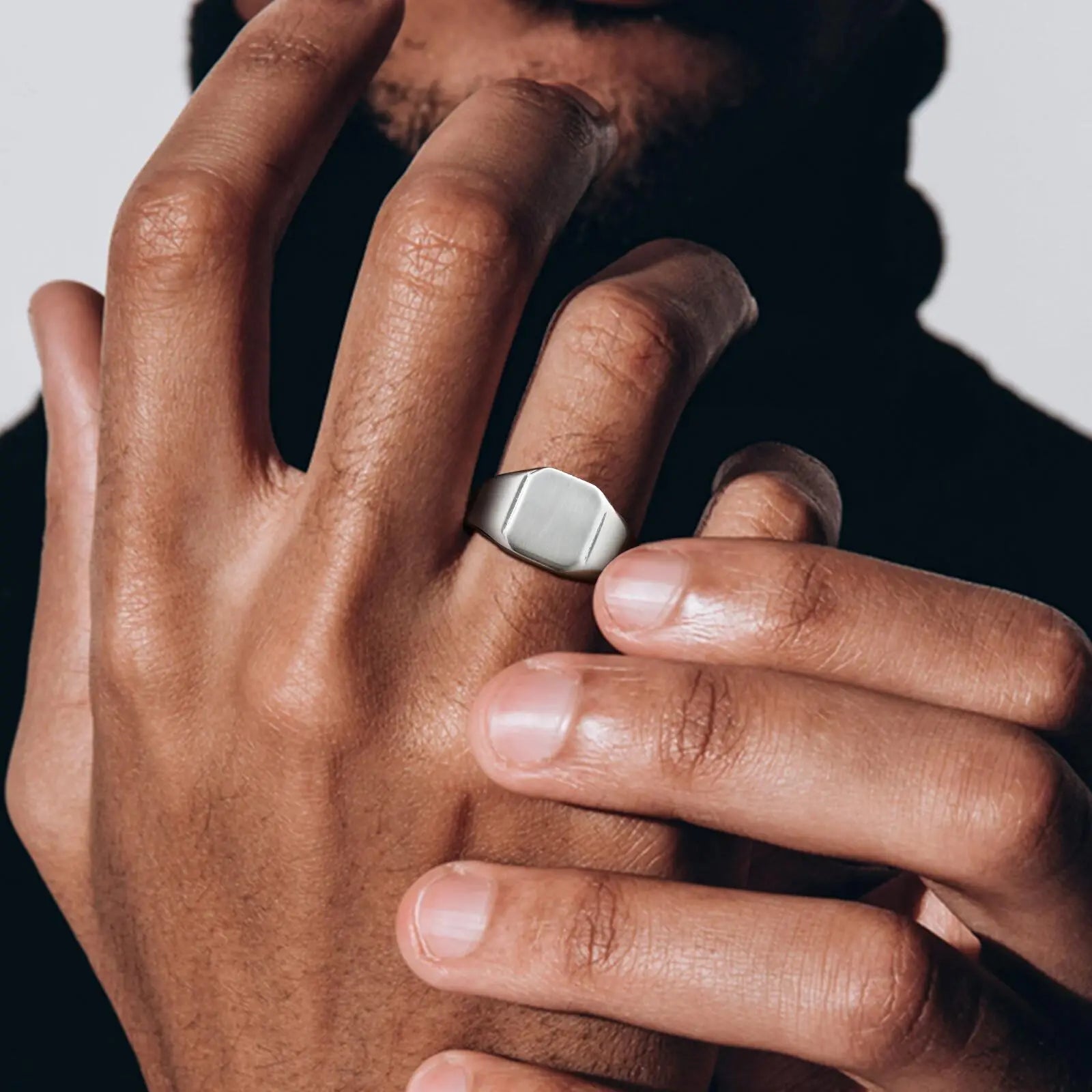 Brushed Square Signet Ring