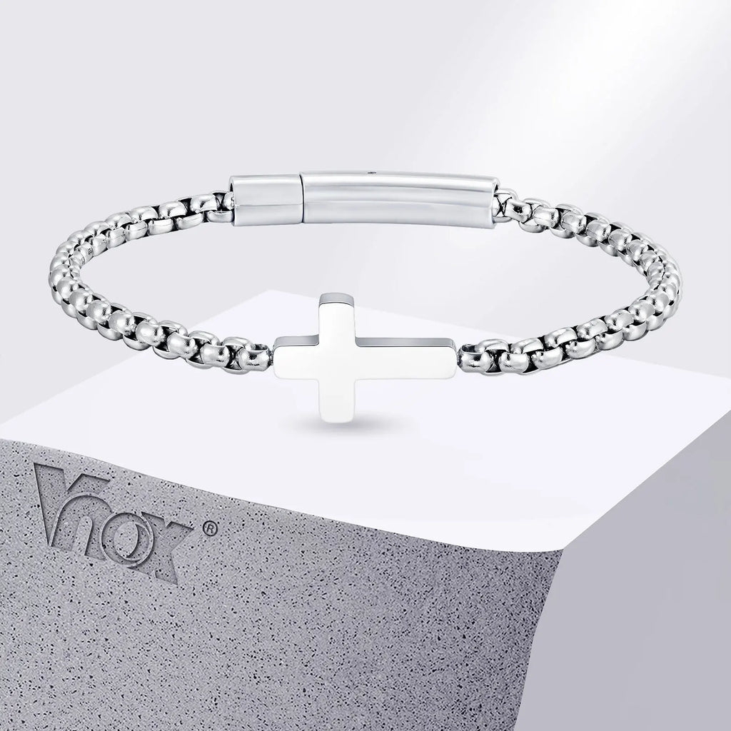 Cross Box Chain Bracelet