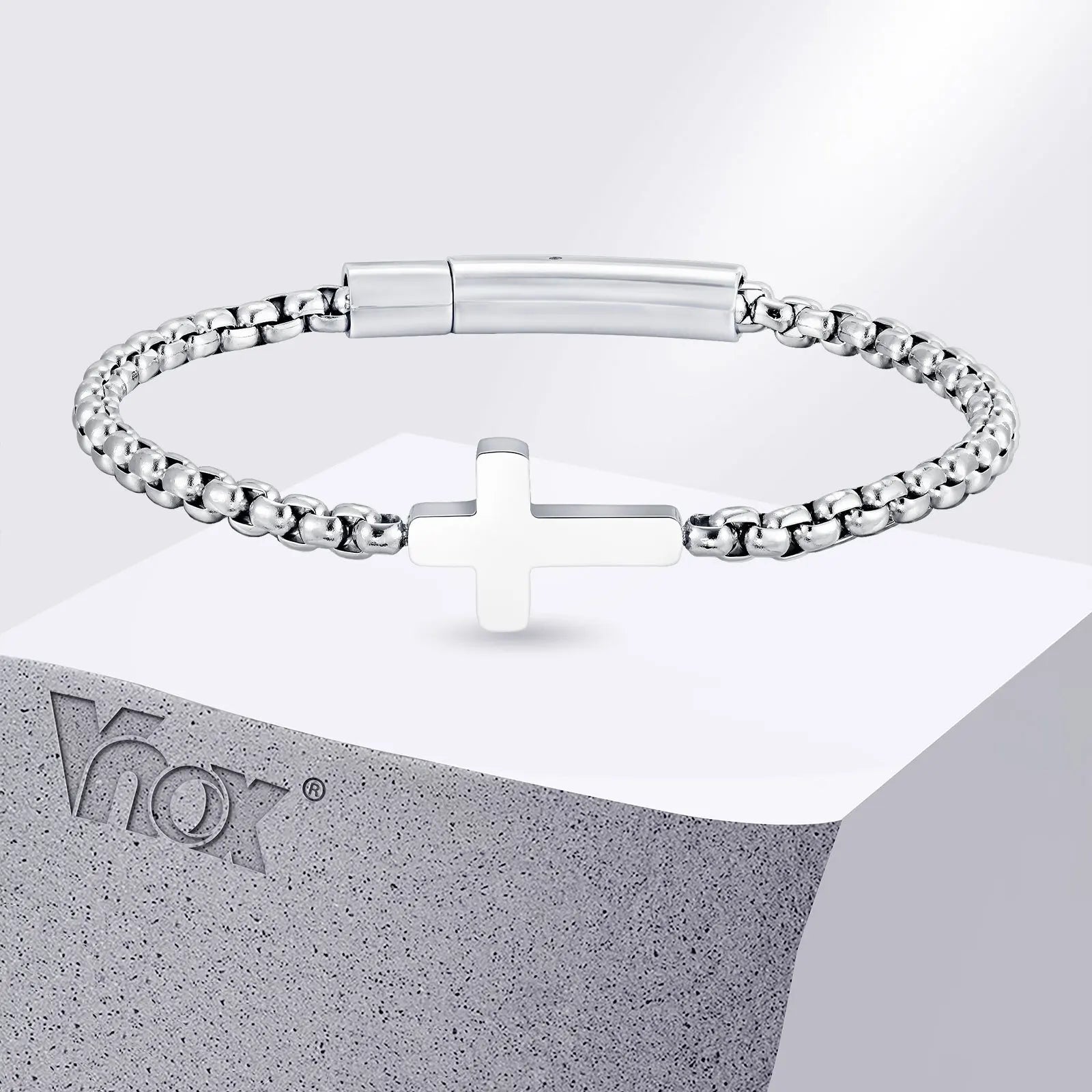 Cross Box Chain Bracelet